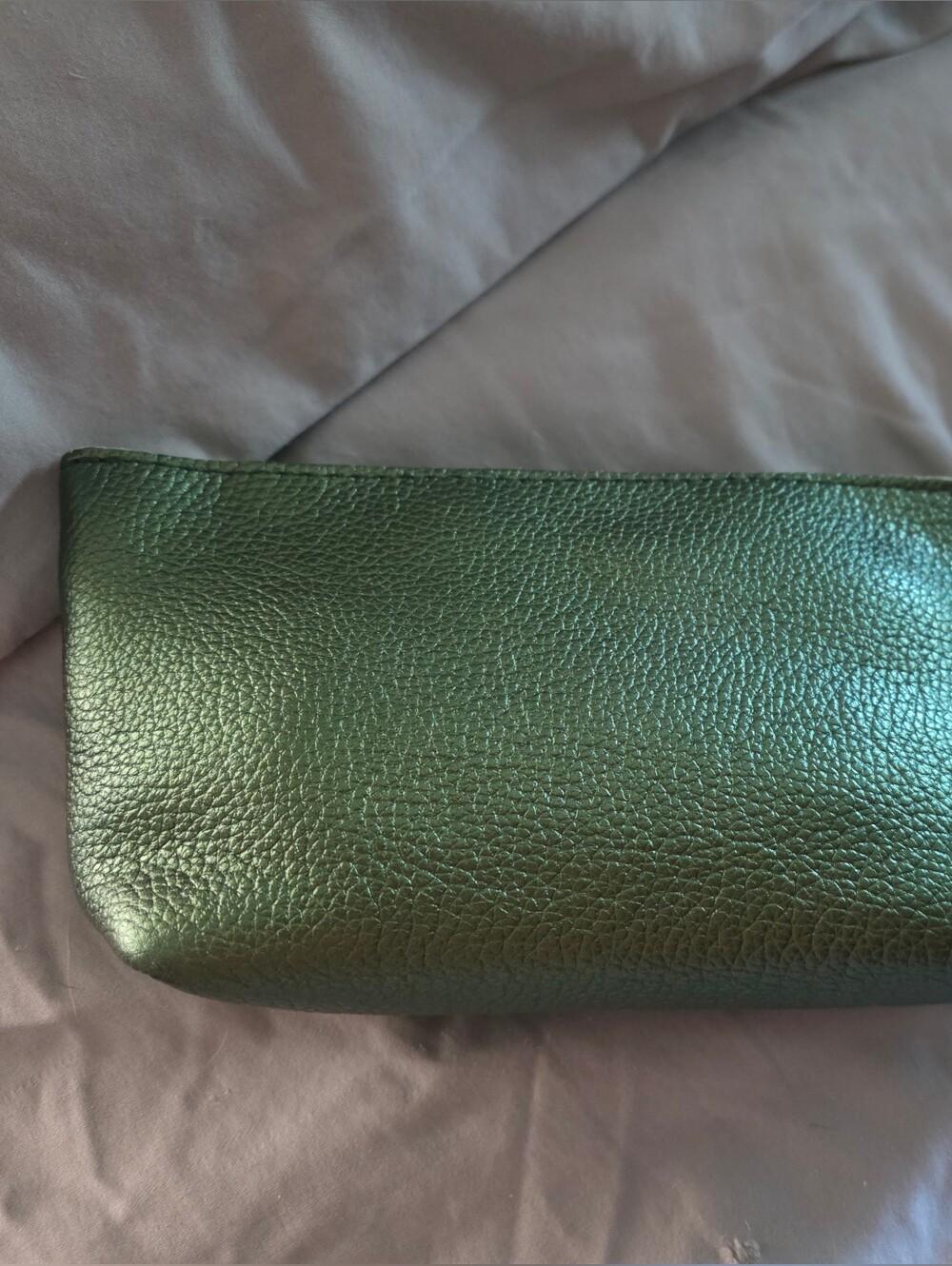PLG Utility Bag In Metallic Green Leather